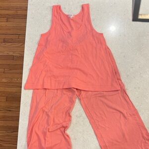 Lake Pajamas Coral Sleeveless Top and Pants PJ/Lounge Set